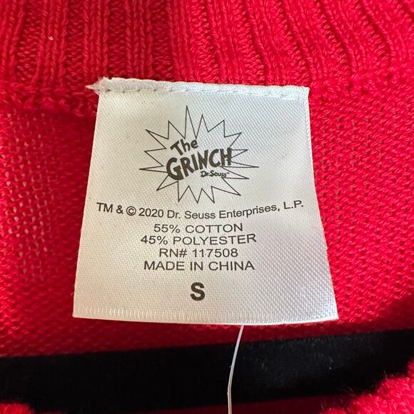 Ugly Christmas Sweater Grinch LIGHTS UP Tacky Tinsel Xmas Party Winner Sz Small - Picture 2 of 5